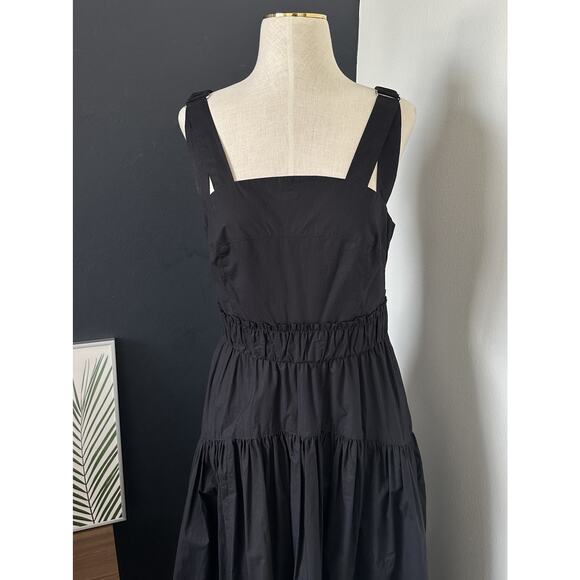 Proenza Schouler Tiered Long Dress Square Neck Poplin Pockets - Picture 2 of 12